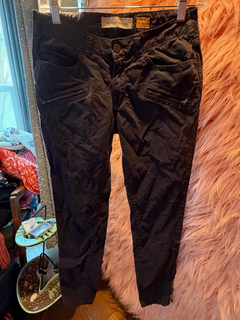 Pilcro and the Letterpress Black Cargo Zip Pants